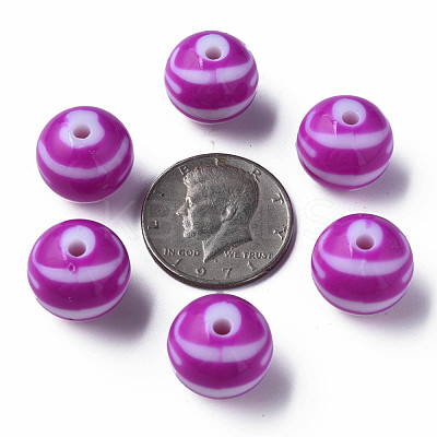 Opaque Striped Acrylic Beads MACR-S373-27B-02-1