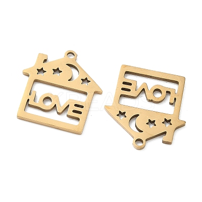 201 Stainless Steel Pendants STAS-F337-06G-1