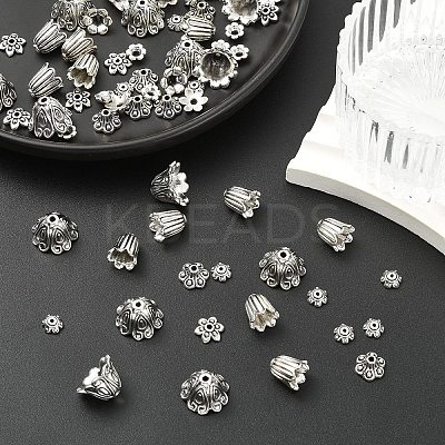 50Pcs Tibetan Style Alloy Bead Caps FIND-YW0009-09-1