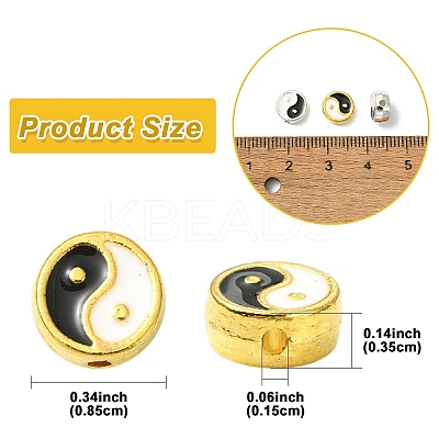 20Pcs 2 Colors Zinc Alloy Enamel Beads ENAM-YW0006-32-1