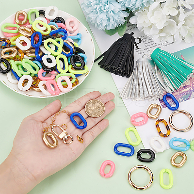 DIY Curb Chain Bracelet Keychain Making Kit DIY-PH0009-41-1