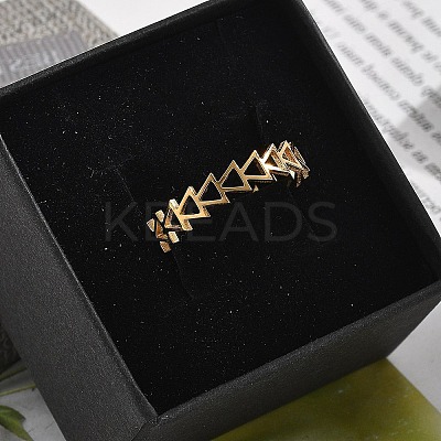Triangle 304 Stainless Steel Open Cuff Ring for Women RJEW-M049-01G-04-1