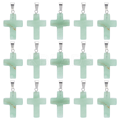 16Pcs Religion Natural Green Aventurine Pendants G-UN0001-08A-1