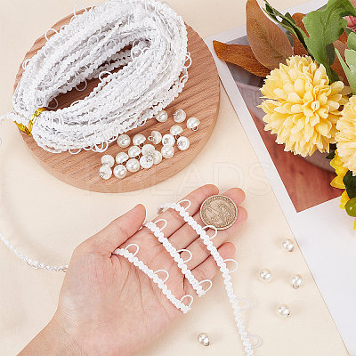 50Pcs Plastic Imitation Pearl Shank Buttons FIND-CP0001-08-1