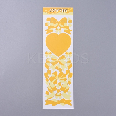 Bowknot & Heart Pattern Decorative Stickers Sheets DIY-L037-G07-1