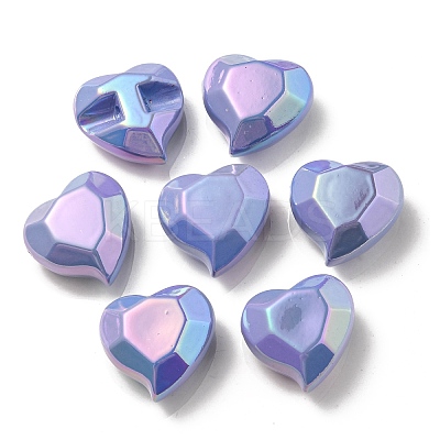 UV Plating Rainbow Iridescent Acrylic Beads OACR-P010-03H-1
