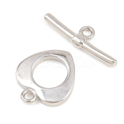 Heart Brass Toggle Clasps KK-G548-43P-05-1