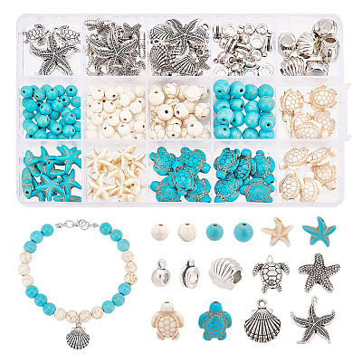 DIY Ocean Theme Bracelet Making Finding Kit DIY-AR0003-08-1