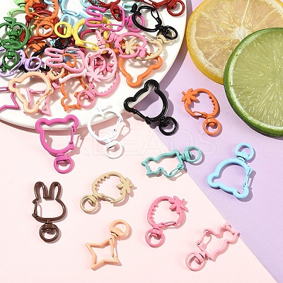 15Pcs Spray Painted Alloy Swivel Lobster Claw Clasps FIND-YW0010-11-1