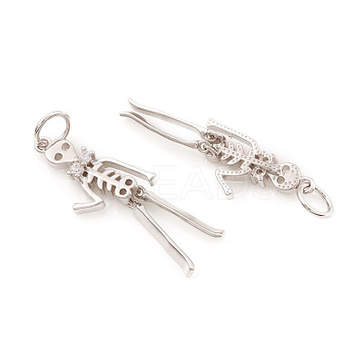 Halloween Brass Micro Pave Cubic Zirconia Pendants ZIRC-G169-09P-1