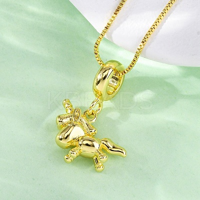 Brass Unicorn Pendant Necklaces for Women NJEW-C071-04G-1