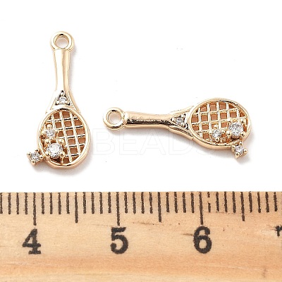 Rack Plating Brass Clear Cubic Zirconia Pendants KK-M102-17G-A-1