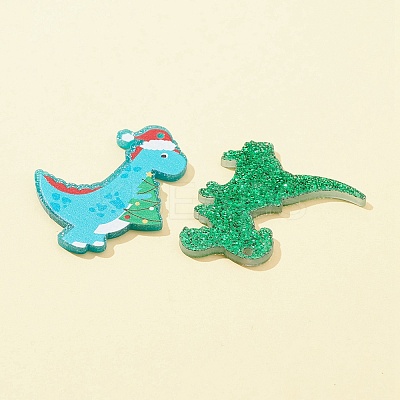 4Pcs 4 Styles Printed Opaque Acrylic Pendants MACR-FS0001-55-1
