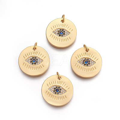 Brass Micro Pave Cubic Zirconia Pendants KK-O188-15MG-1