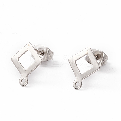 Non-Tarnish 201 Stainless Steel Stud Earring Findings EJEW-A071-21P-1