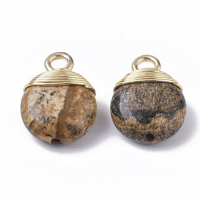 Natural Picture Jasper Pendants G-S359-021D-1