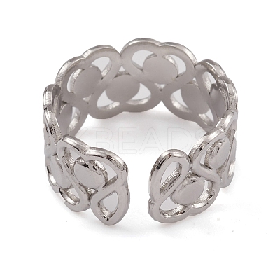 Non-Tarnish 304 Stainless Steel Cuff Rings RJEW-G285-77P-1
