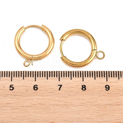 316 Stainless Steel Huggie Hoop Earring Findings EJEW-B158-01C-G-1