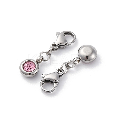 304 Stainless Steel Rhinestone Pendants STAS-D301-25P-19-1
