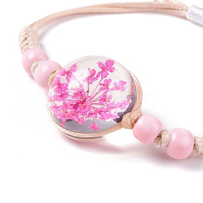 Handmade Dry Pressed Flower Link Bracelet for Girl Women LS-BJEW-C004-01I-1