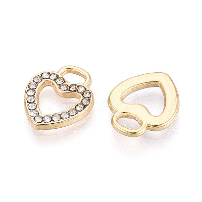 Rack Plating Alloy Rhinestone Charms FIND-N011-22KCG-1