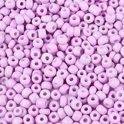8/0 Baking Paint Glass Round Seed Beads SEED-S036-01B-08-1
