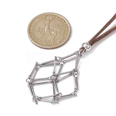 Crystal Holder Cage Necklace NJEW-JN04587-03-1