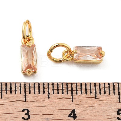 Brass Micro Pave Cubic Zirconia Charms ZIRC-F111-03G-11-1