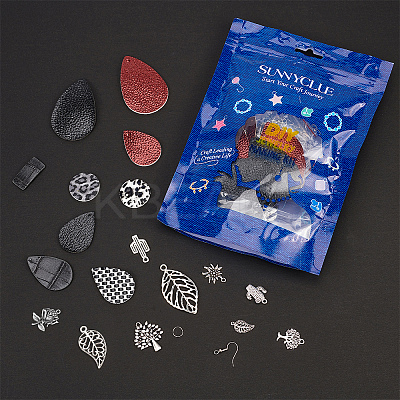 DIY PU Leather Dangle Earring Making Kits DIY-SC0001-35-1