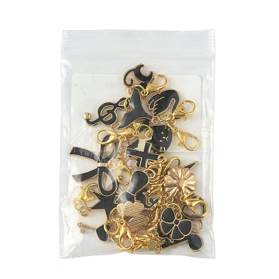 20Pcs 20 Styles Alloy Enamel Pendant Decorations HJEW-FS00045-1