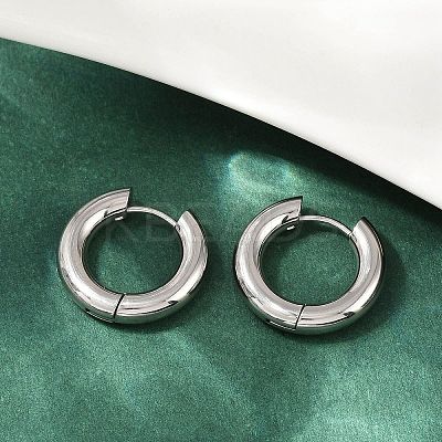 202 Stainless Steel Polishing Hoop Earrings EJEW-M106-02P-08-1