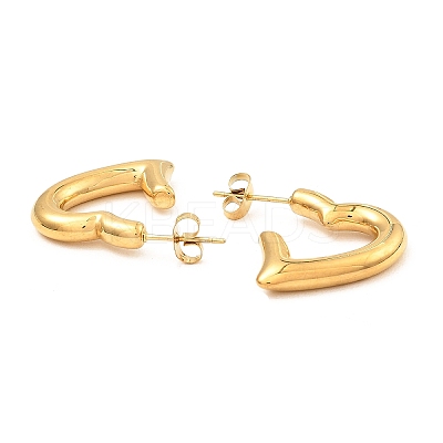 304 Stainless Steel Heart Stud Earrings EJEW-E291-13G-1