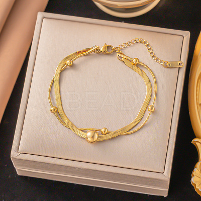 304 Stainless Steel Chain Bracelets BJEW-C084-08G-1