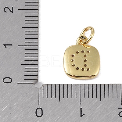 Rack Plating Brass Micro Pave CLear Cubic Zirconia Charms KK-E110-14G-D-1