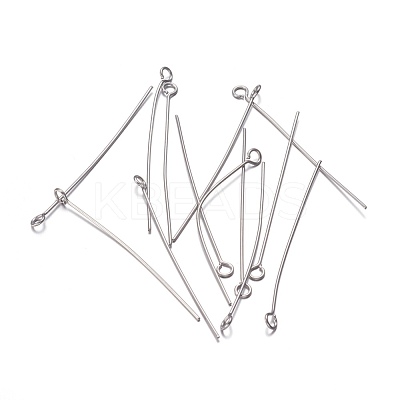Tarnish Resistant 304 Stainless Steel Eye Pins STAS-O105-01P-0.6x40mm-1