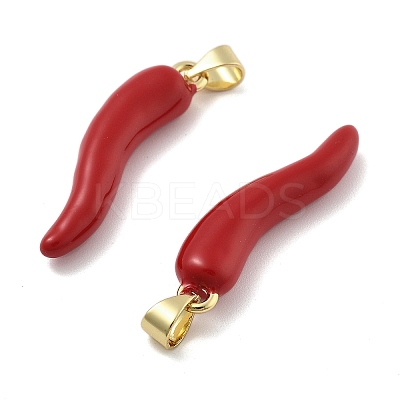 Brass Enamel Pendants KK-U060-31G-01-1