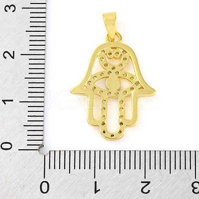 Brass Micro Pave Clear Cubic Zirconia Pendants KK-S401-01G-1
