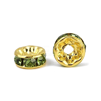 Brass Rhinestone Spacer Beads RB-A014-Z8mm-07G-1