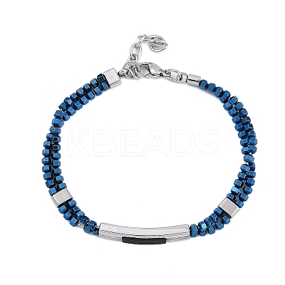 Synthetic Non-magnetic Hematite Beaded Bracelets BJEW-S156-05P-A-1