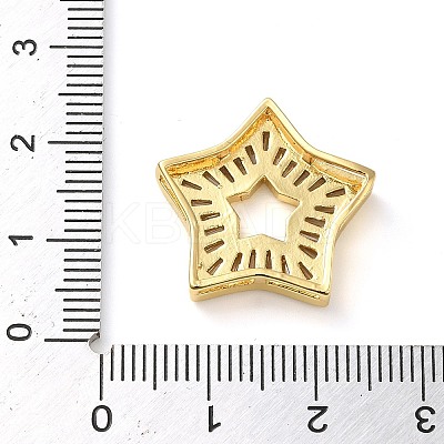 Rack Plating Brass Micro Pave Cubic Zirconia Silde Charms KK-C047-07G-1