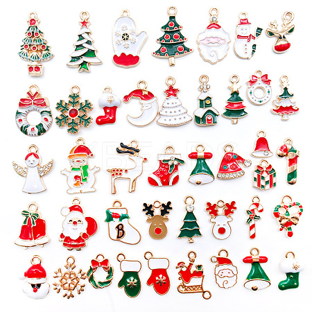 Christmas Alloy Enamel Pendants ENAM-G234-01K-1