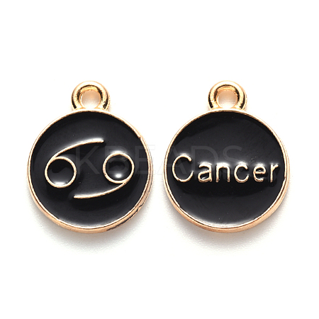 Alloy Enamel Pendants X-ENAM-S124-01B-08D-1