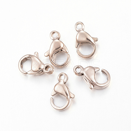 Ion Plating(IP) 304 Stainless Steel Lobster Claw Clasps LS-X-STAS-H353-B-02RG-1