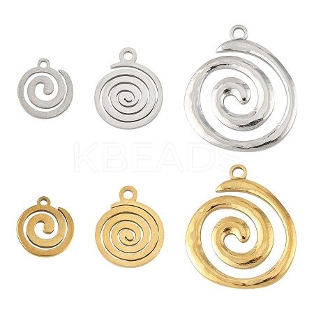 12Pcs 6 Styles 304 Stainless Steel Charms STAS-FS0001-97-1
