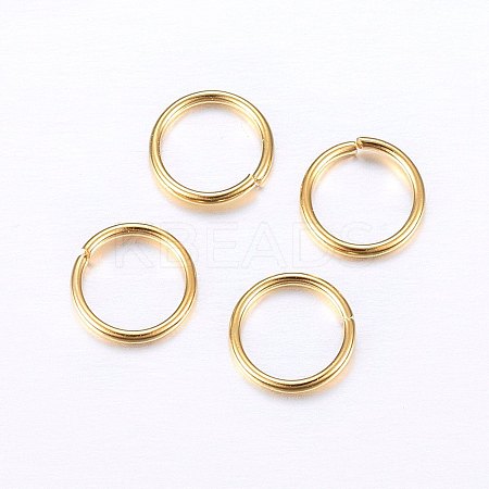 304 Stainless Steel Open Jump Rings STAS-O098-01G-08-1
