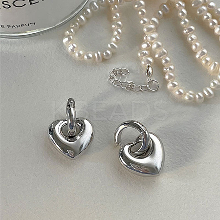 Removable Heart Pendant Hoop Earrings XL7704-2-1