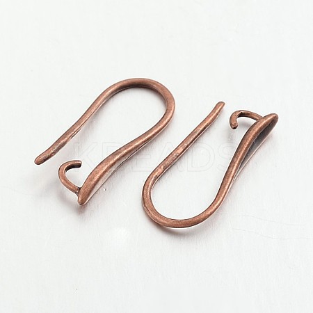 Brass Earring Hooks for Earring Designs KK-M142-02R-RS-1