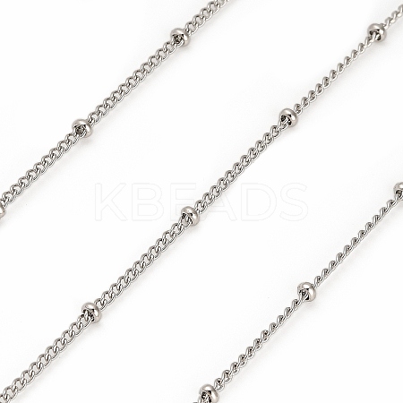 304 Stainless Steel Rondelle Beaded Satellite Chains CHS-G040-03P-1