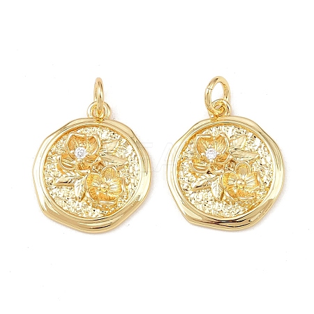 Brass Micro Pave Cubic Zirconia Pendants KK-G544-31G-1