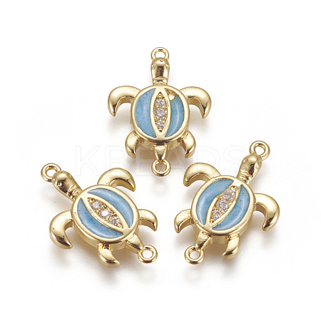 Brass Enamel Links Connectors KK-L177-43A-1